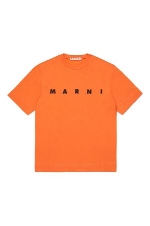 t-shirt in cotone arancione MARNI KIDS | M002MVM00RF0M436